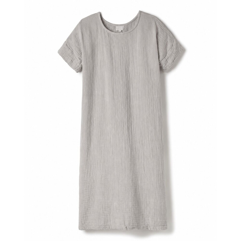HONEST COTTON Laguna Midi Dress Womens OS Light Gray Gauzy Boho Beach Coastal